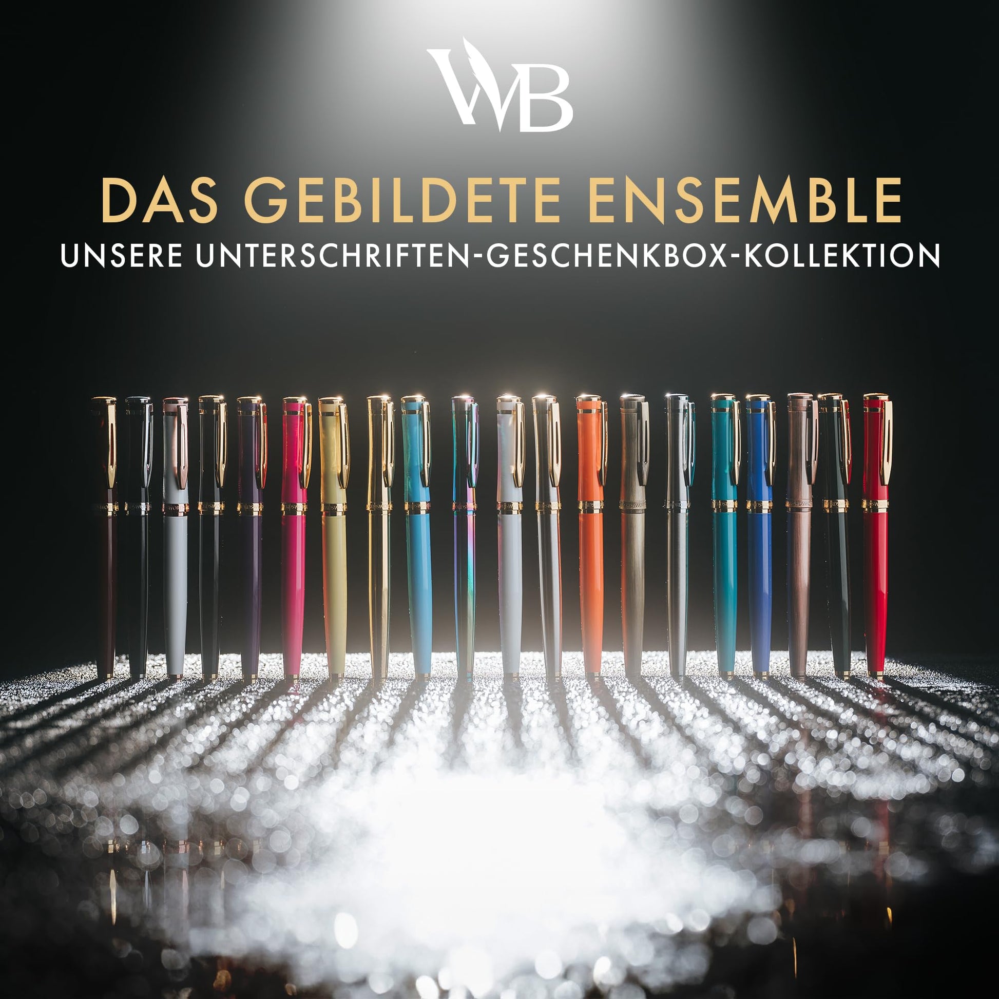 Wordsworth & Black Füllfederhalter Set, Medium Schreibfeder, Enthält 24 Tintenpatronen Und Tintennachfüllkonverter, Geschenketui, Journaling, Kalligrafie, Weiche Schreibstifte [Schwarzes Gold] - nargiss