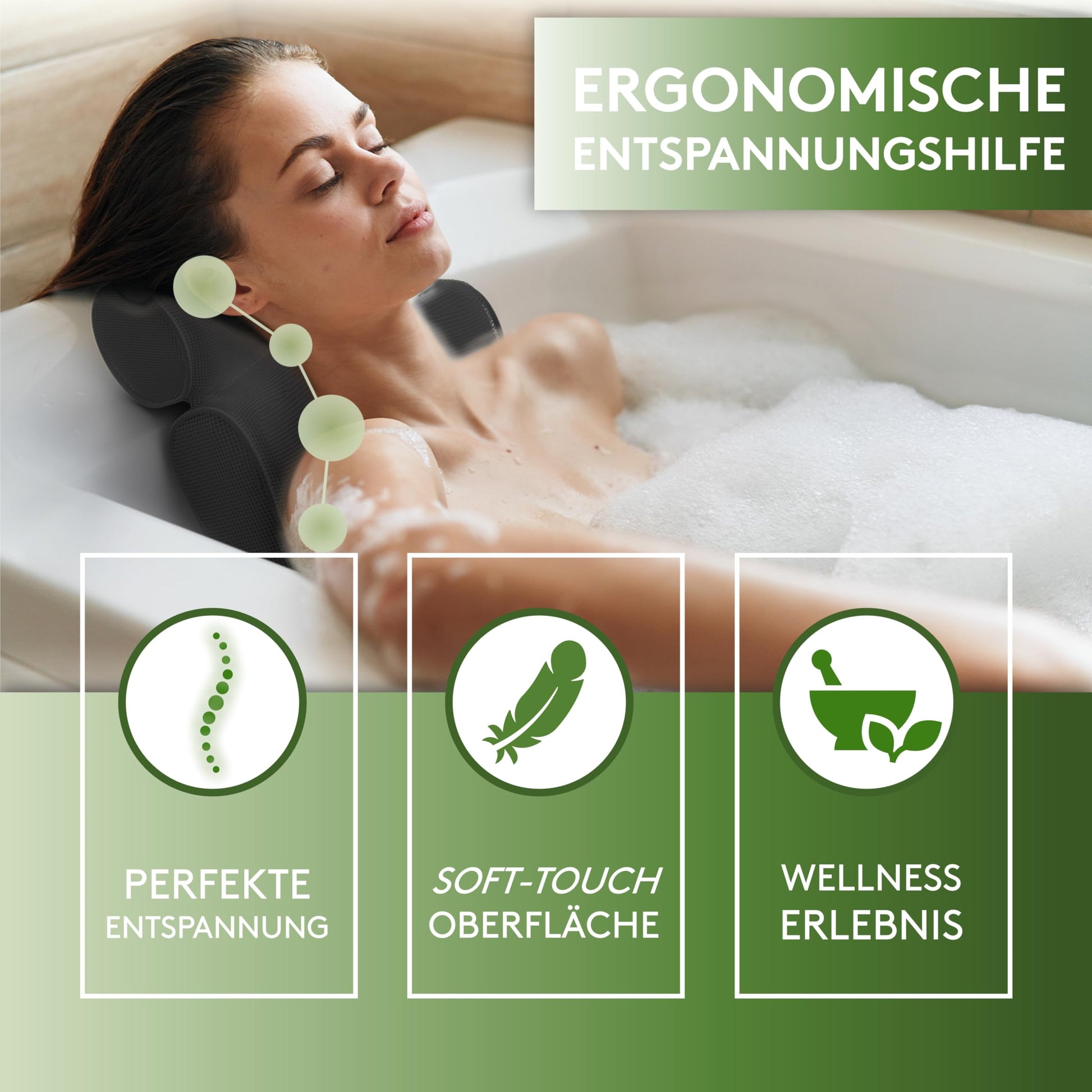 SilverRack Badewannenkissen [Schwarz] - Geschenke für Frauen Männer Weihnachten - Nackenkissen für Badewanne - Kissen für Badewanne - Coole Geschenkset Ideen zum Baden - nargiss