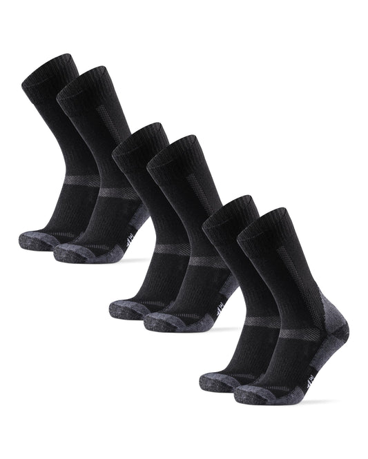 DANISH ENDURANCE Merino Wandersocken, Thermo Outdoor Socken & Trekkingsocken, für Herren, Damen & Kinder, 3 Paar, Schwarz/Grau, 43-47 - nargiss