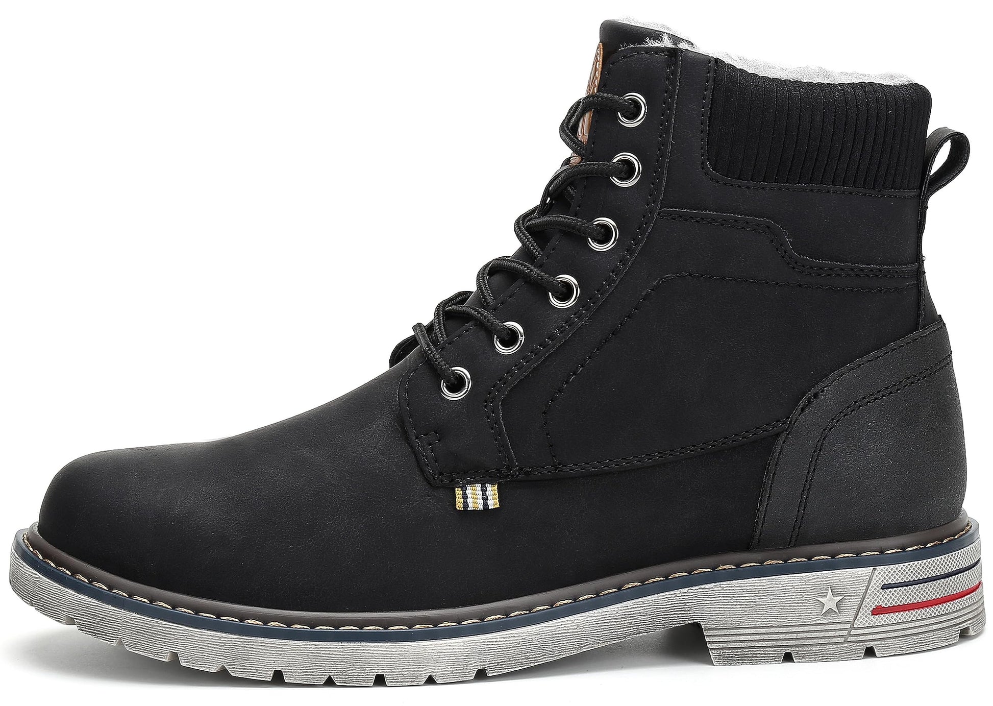 Mishansha Winterschuhe Herren Winterstiefel Gefüttert Winter Schuhe Wasserdicht rutschfest Outdoor Boots Warme Wanderschuhe Trekking Stiefel Schneestiefel Schwarz 37 EU - nargiss