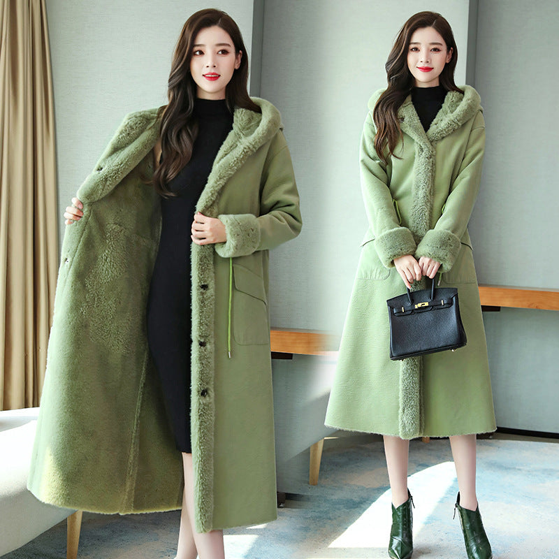 Damen Wintermantel im Koreanischen Stil – Mid-Lang, Slim Fit aus Imitationskaschmir - nargiss