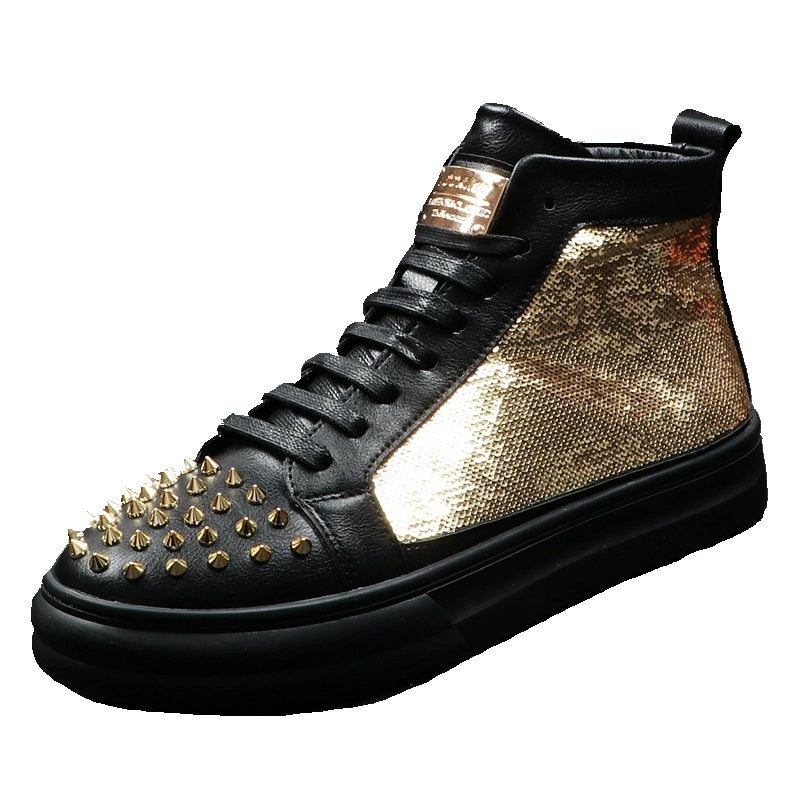 Herrenfriseur Schuhe mit dicker Sohle und hohem Schaft