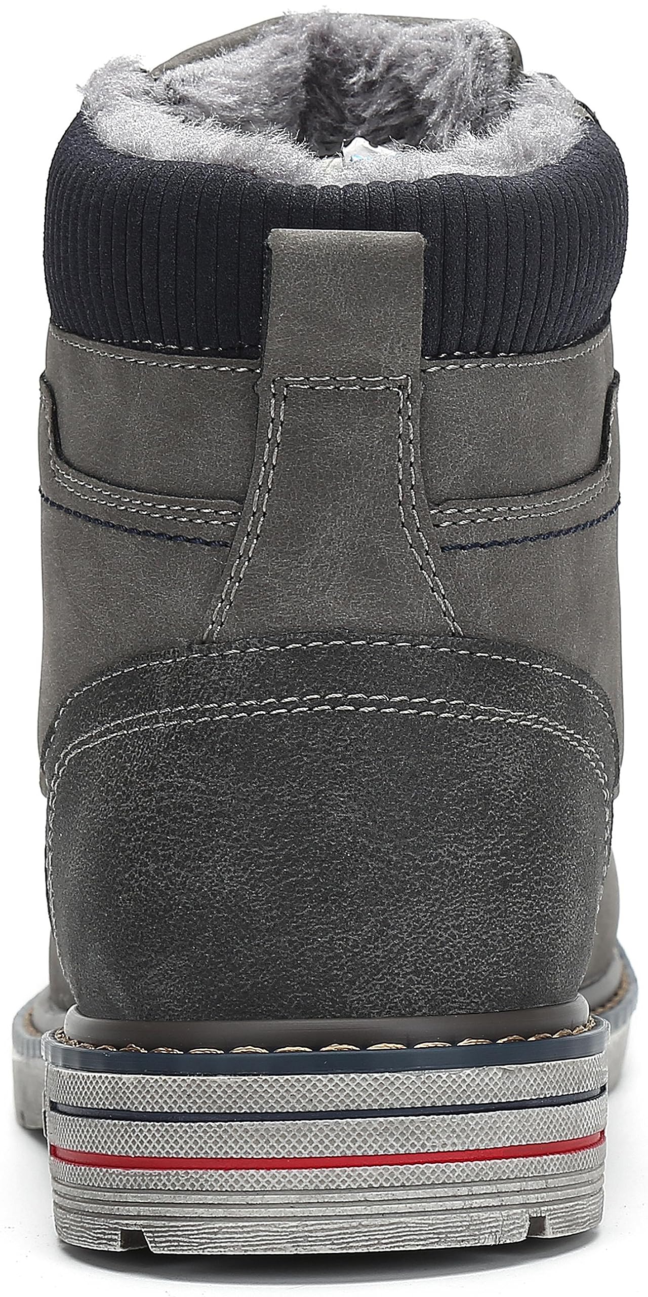 Mishansha Winterschuhe Herren Gefüttert Winterstiefel Wasserdicht Freizeit Warme Männer Winter Schuhe rutschfest Wander Schuhe Outdoor Leder Boots Grau gr.42 EU - nargiss