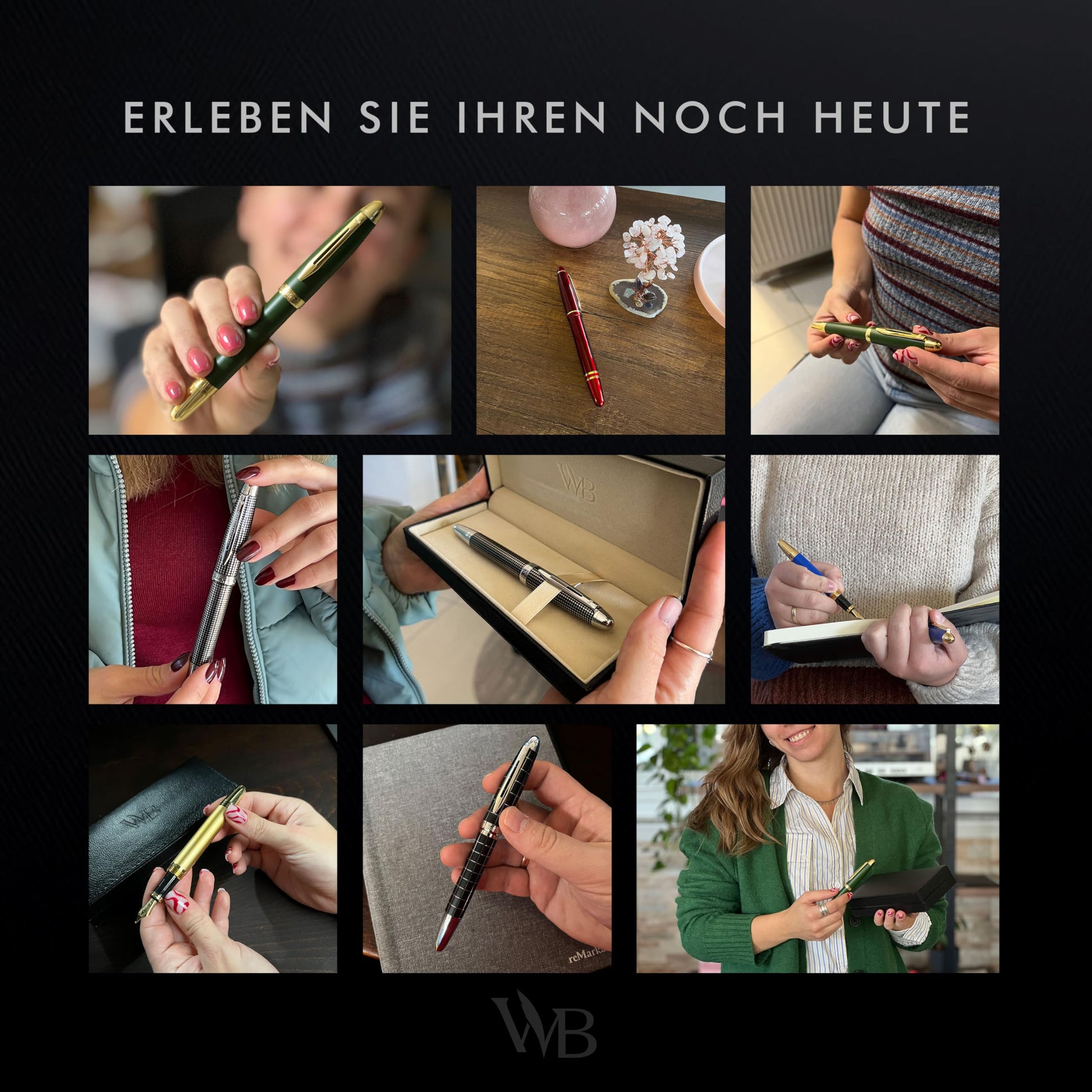 Wordsworth & Black Majesti Füllfederhalter (Schwarzgold), Luxus-Etui, Mittlere Feder - 24 Tintenpatronen, nachfüllbarer Tintenkonverter - Bestes Business-für Männer & Frauen - nargiss