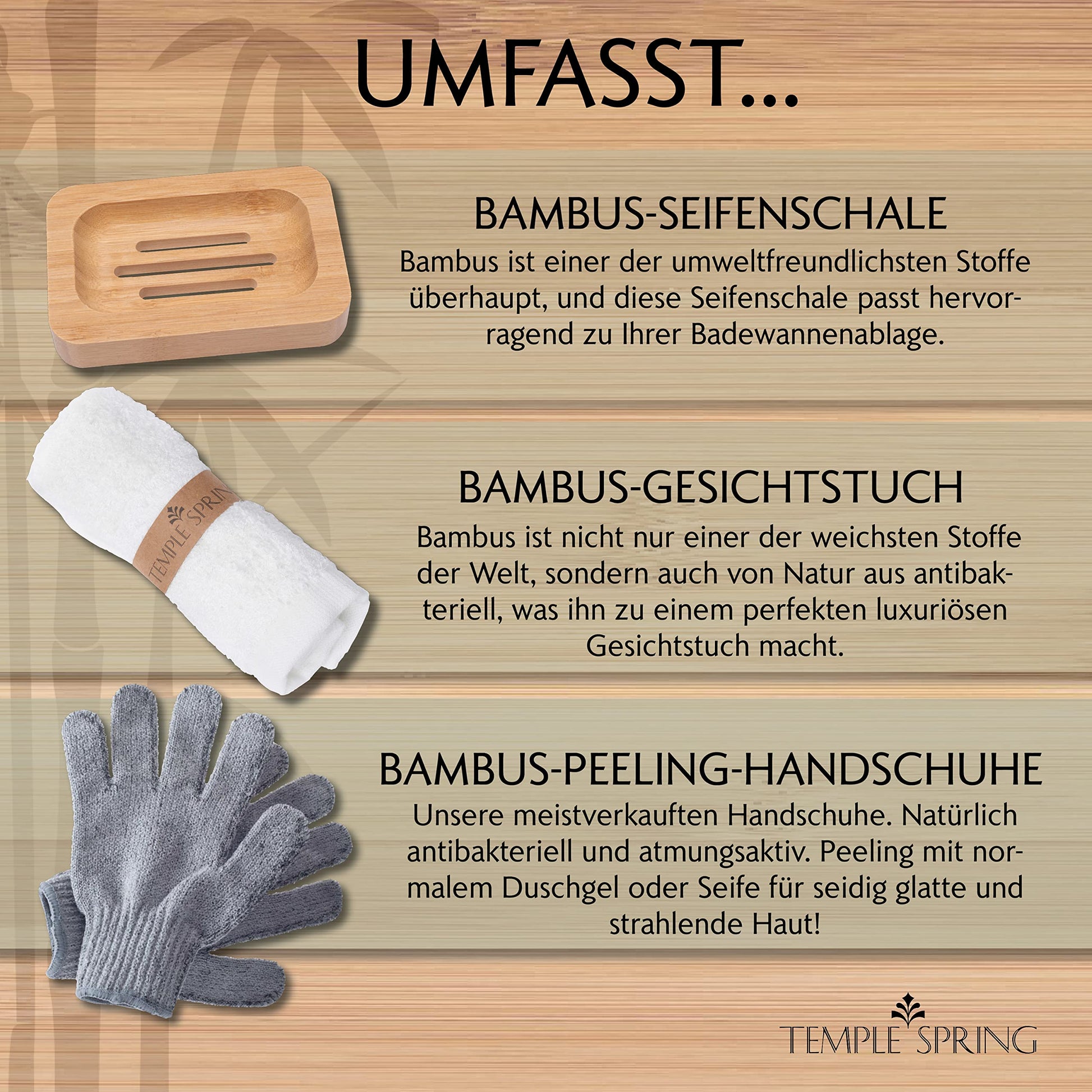 Temple Spring - Badewannenablage Bambus mit Kerzen-, Weinglas-, Buch-, Tablet-, iPad- und Telefonhalter. Badewannentablett ausziehbar, Badewannenablage Holz, Bathtub Tray 100% Bambus - Naturholz - nargiss