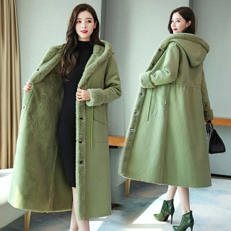 Damen Wintermantel im Koreanischen Stil – Mid-Lang, Slim Fit aus Imitationskaschmir - nargiss