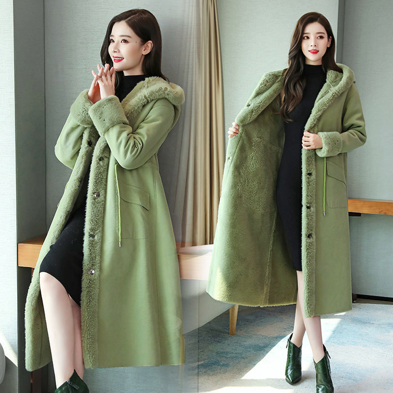 Damen Wintermantel im Koreanischen Stil – Mid-Lang, Slim Fit aus Imitationskaschmir - nargiss