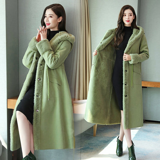 Damen Wintermantel im Koreanischen Stil – Mid-Lang, Slim Fit aus Imitationskaschmir - nargiss