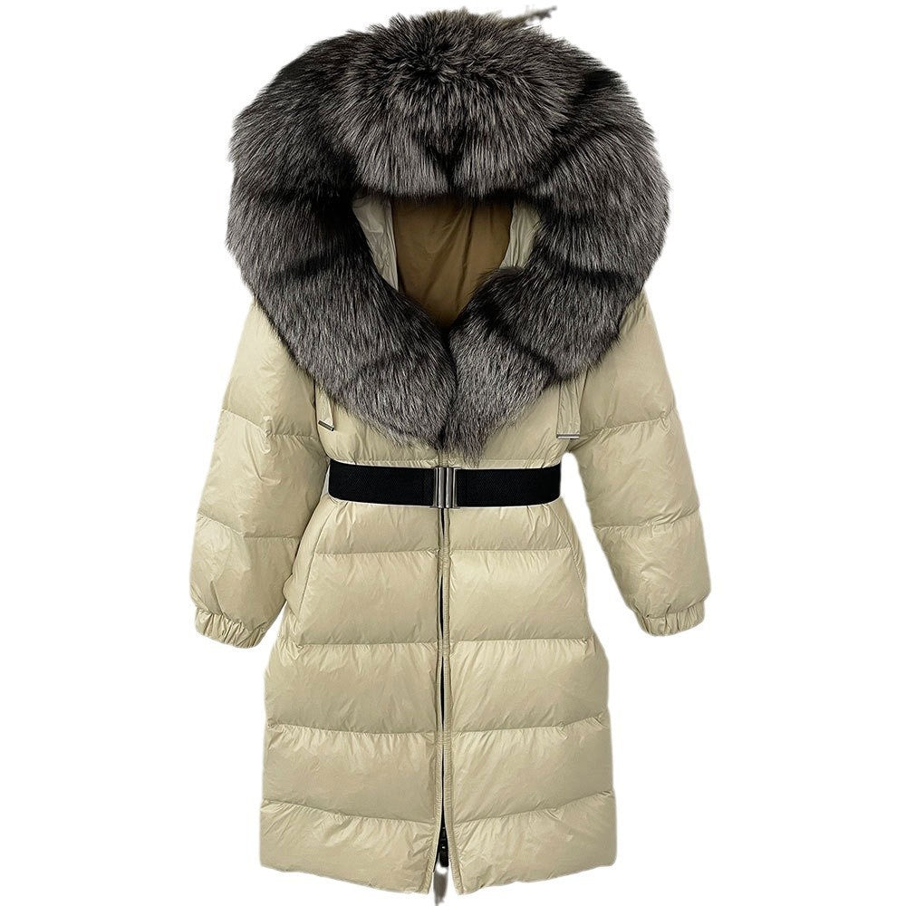 ✨ Damen Langmantel mit Echtfellkapuze & Kordelzug – Eleganz & Komfort vereint ❄️ - nargiss