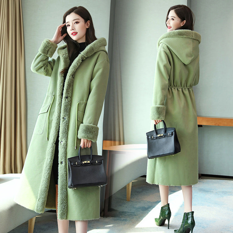 Damen Wintermantel im Koreanischen Stil – Mid-Lang, Slim Fit aus Imitationskaschmir - nargiss