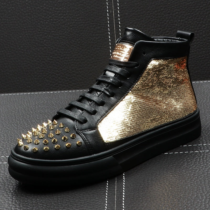 Herrenfriseur Schuhe mit dicker Sohle und hohem Schaft