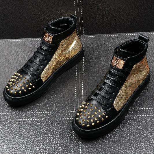 Herrenfriseur Schuhe mit dicker Sohle und hohem Schaft